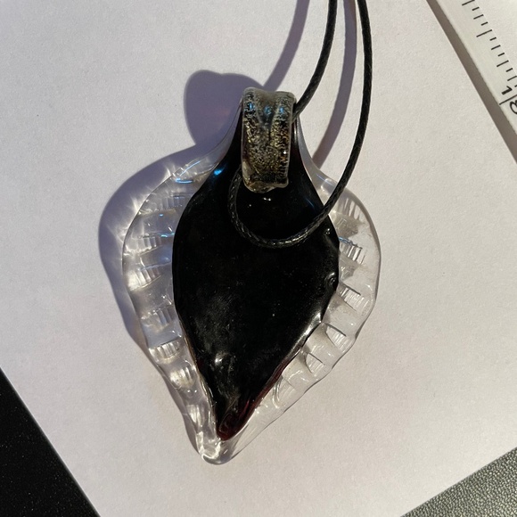 Blown Glass Pendant / Necklace - Gold Colour - Picture 5 of 5